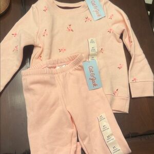 Cat & Jack Soft Pink Floral Two-Piece sweat set